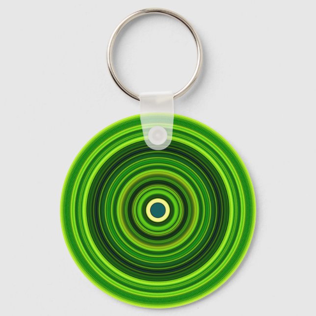 Geomagnetic Green Mandala-25436 Key Ring (Front)