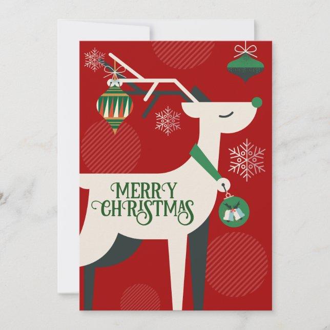 Geomatric classic deer christmas decor Invitation (Front)