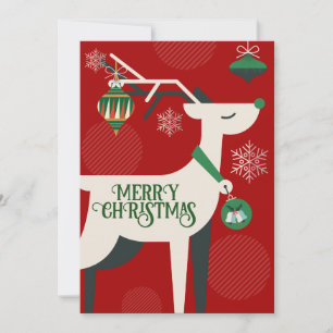 Geomatric classic deer christmas decor Invitation