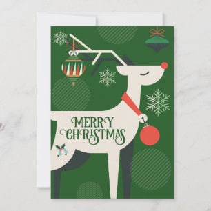 Geomatric classic deer christmas decor Invitation