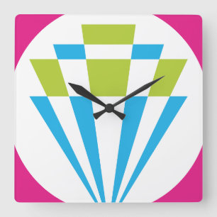 GEOMESKY DIAMOND BY MASANSER PIXELAT SQUARE WALL CLOCK
