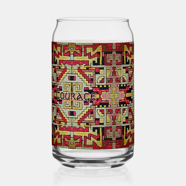 Geomethric Tribal/Ethnic Pattern Can Glass (Back)