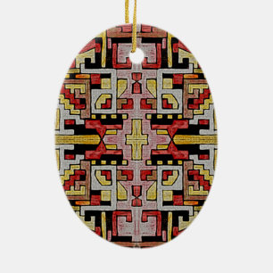 Geomethric Tribal/Ethnic Pattern Ceramic Tree Decoration