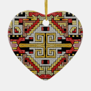 Geomethric Tribal/Ethnic Pattern Ceramic Tree Decoration