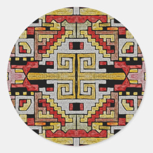 Geomethric Tribal/Ethnic Pattern Classic Round Sticker