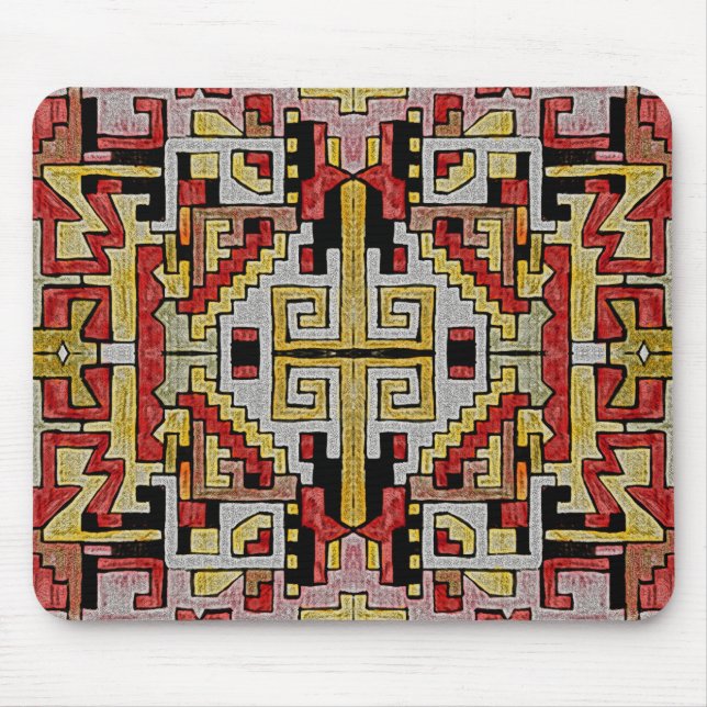 Geomethric Tribal/Ethnic Pattern Mouse Mat (Front)