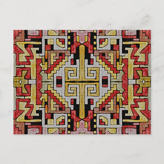 Geomethric Tribal/Ethnic Pattern Postcard (Front)