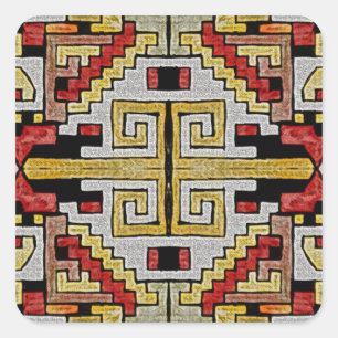 Geomethric Tribal/Ethnic Pattern Square Sticker