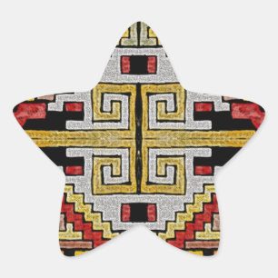 Geomethric Tribal/Ethnic Pattern Star Sticker