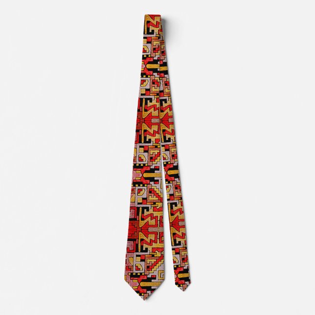 Geomethric Tribal/Ethnic Pattern Tie (Front)