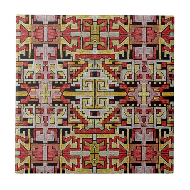 Geomethric Tribal/Ethnic Pattern Tile (Front)