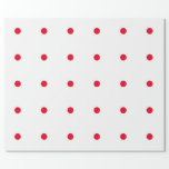 Geometic Red Polka Dots Patterns Custom White Wrapping Paper<br><div class="desc">Designed with red patterns in solid white background. You may change to any background colour as you wish. Great for birthdays,  holidays or any celebrations or events!</div>