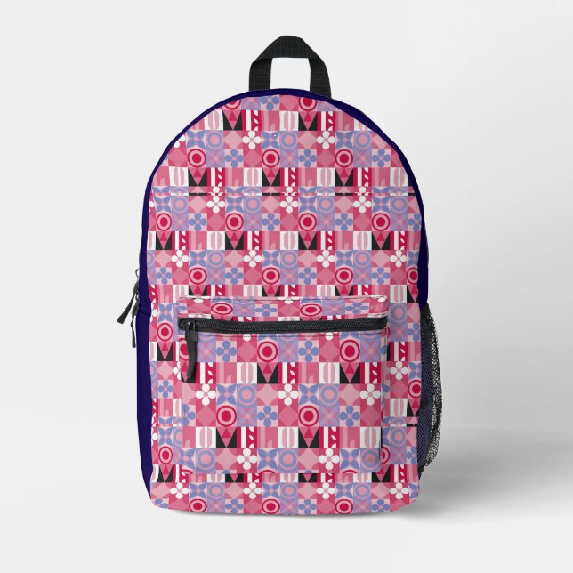 geometic tiles printed backpack (Front)