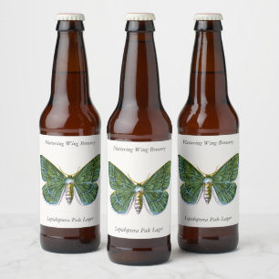 Geometra papilionaria - The Large Emerald Moth Beer Bottle Label