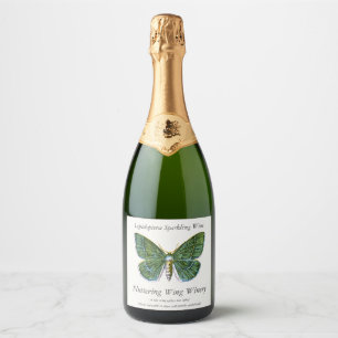 Geometra papilionaria - The Large Emerald Moth Sparkling Wine Label