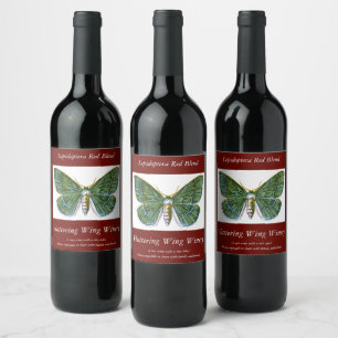 Geometra papilionaria - The Large Emerald Moth Wine Label