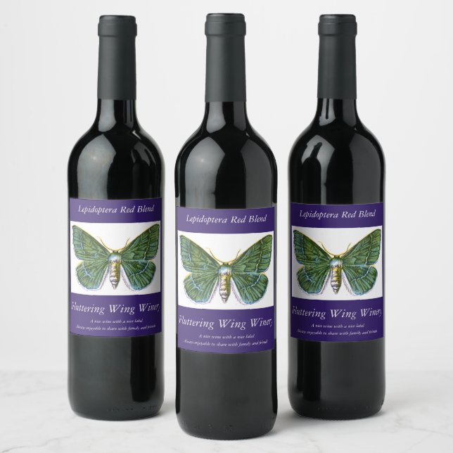 Geometra papilionaria - The Large Emerald Moth Wine Label (Bottles)