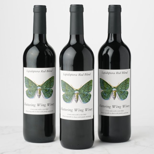Geometra papilionaria - The Large Emerald Moth Wine Label (Bottles)
