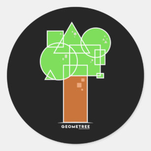 Geometree I Classic Round Sticker
