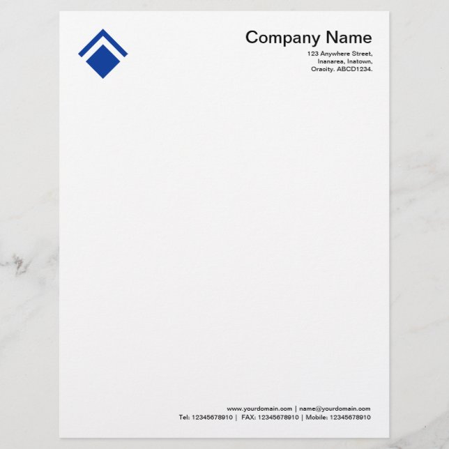 Geometric 01 - Navy Blue Custom Letterhead (Front)