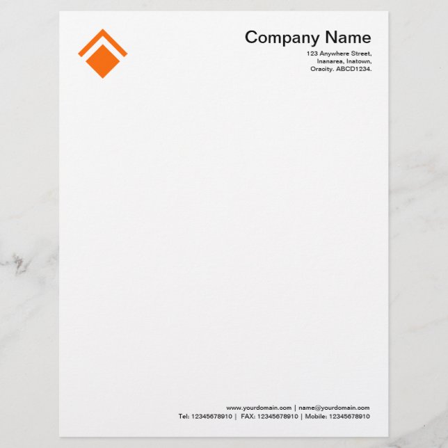 Geometric 01 - Orange Letterhead Design (Front)