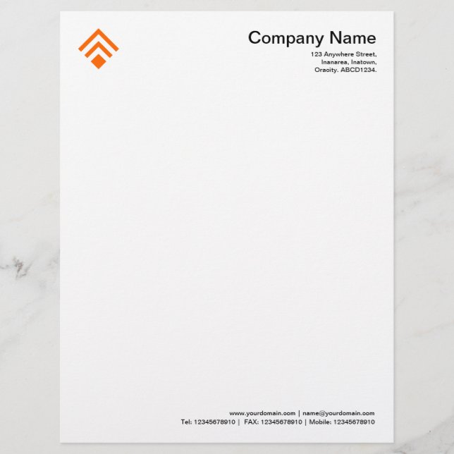Geometric 02 - Orange Personalized Letterhead (Front)