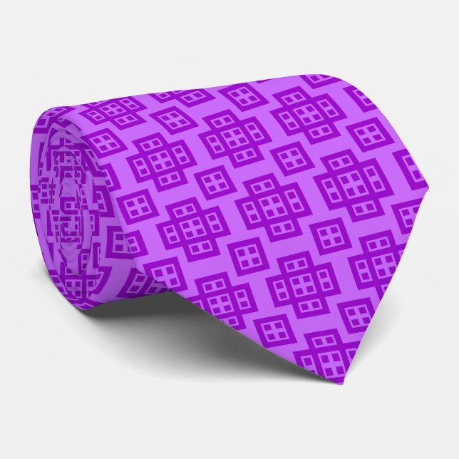 Geometric 030614 - Shades of Purple Tie (Rolled)