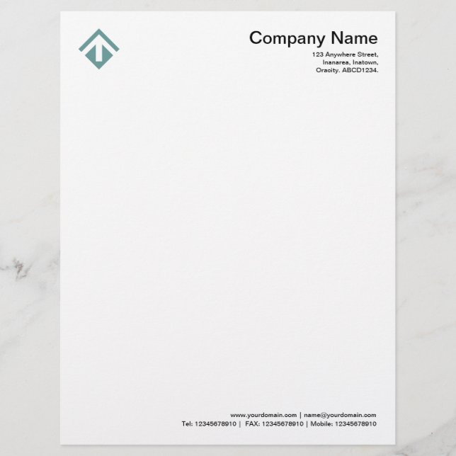 Geometric 03 - Ocean Green Customised Letterhead (Front)