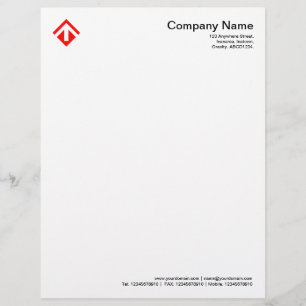 Geometric 03 - Red Personalized Letterhead