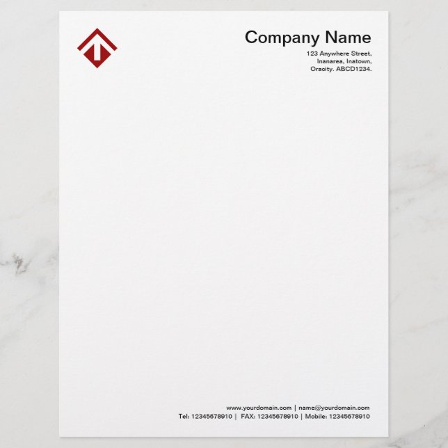 Geometric 03 - Ruby Red Letterhead Template (Front)