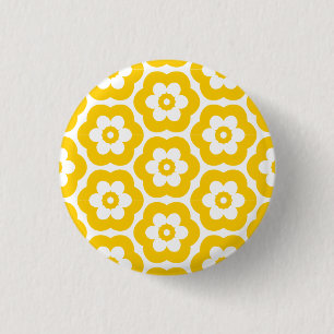 Geometric 290514 (3) - Amber on White 3 Cm Round Badge