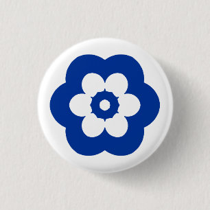 Geometric 290514 (3) - Navy Blue on White 3 Cm Round Badge