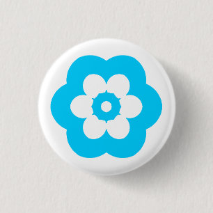 Geometric 290514 (3) - Sky Blue on White 3 Cm Round Badge