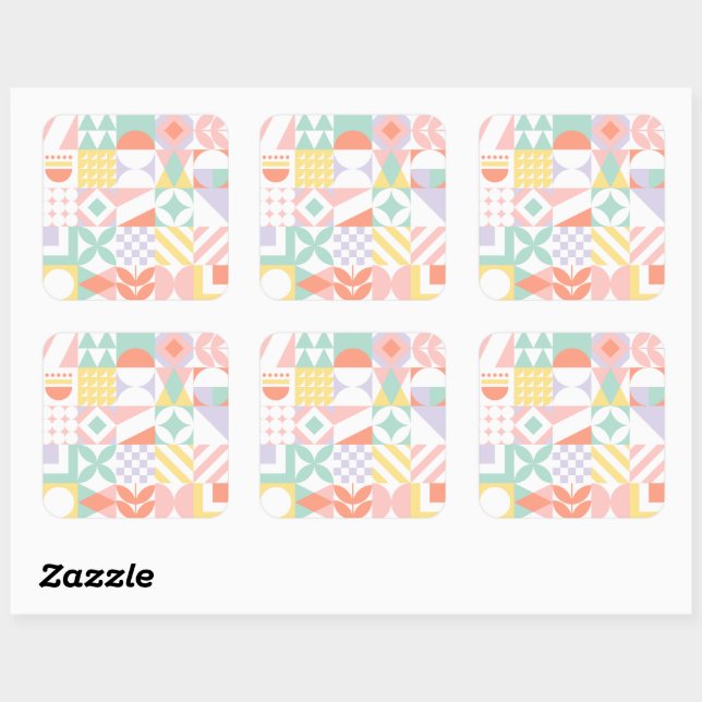 geometric #32 square sticker (Sheet)