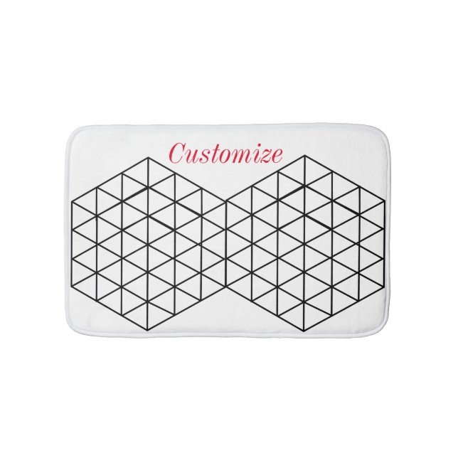 Geometric 3-D Cube Thunder_Cove Bath Mat (Front)