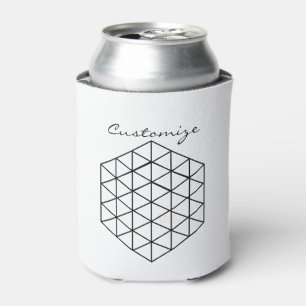 Geometric 3-D Cube Thunder_Cove Can Cooler