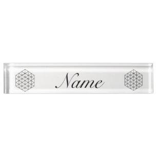 Geometric 3-D Cube Thunder_Cove Nameplate