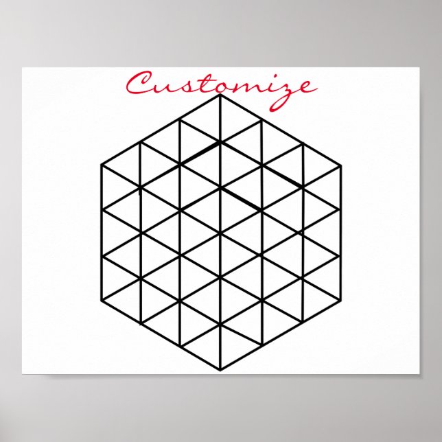 Geometric 3-D Cube Thunder_Cove Poster (Front)