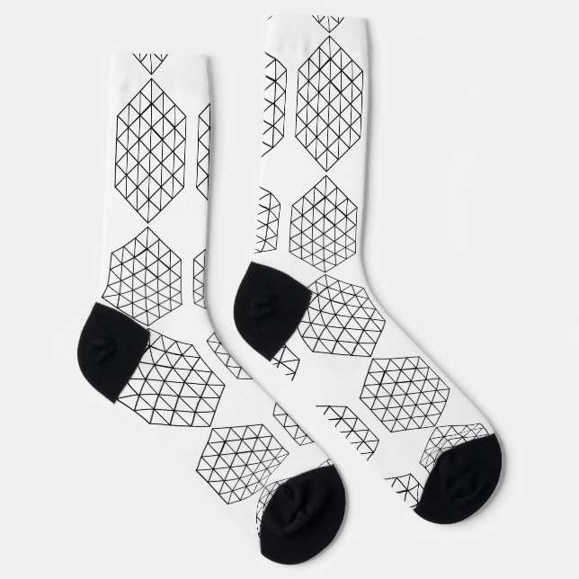Geometric 3-D Cube Thunder_Cove Socks (Right)