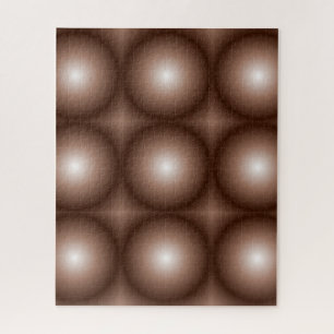 Geometric 3D Circle Dark Brown Mocha Mousse White Jigsaw Puzzle