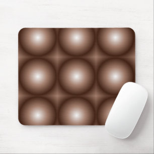 Geometric 3D Circle Dark Brown Mocha Mousse White Mouse Mat
