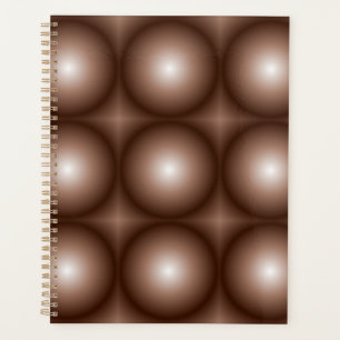 Geometric 3D Circle Dark Brown Mocha Mousse White  Planner