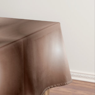 Geometric 3D Circle Dark Brown Mocha Mousse White Tablecloth