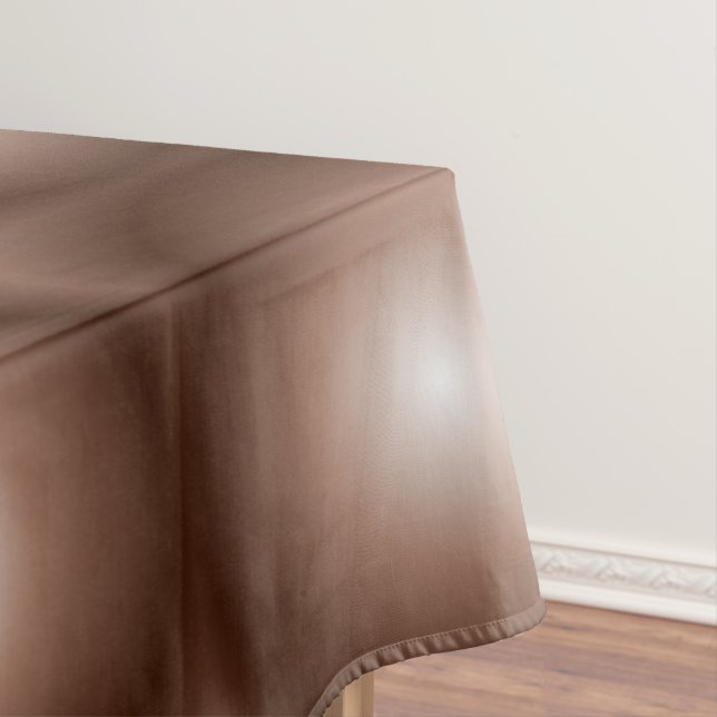 Geometric 3D Circle Dark Brown Mocha Mousse White  Tablecloth (In Situ)