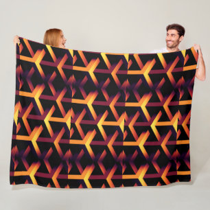 Geometric 3D Optical Illusion Pattern Fleece Blank Blanket