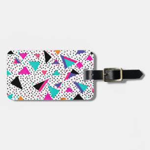 Geometric 80s style luggage tag