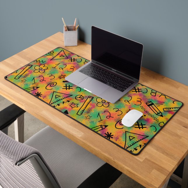 Geometric ABC's and 123's  Desk Mat (Office 2)