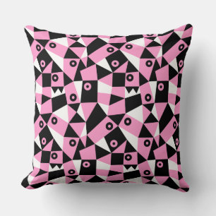 Geometric Abstract 030919 - Pink Cushion