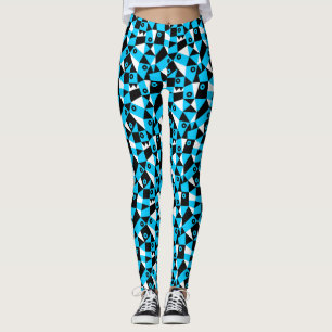 Geometric Abstract 030919 - Sky Blue Leggings