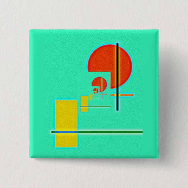 geometric abstract 15 cm square badge (Front)